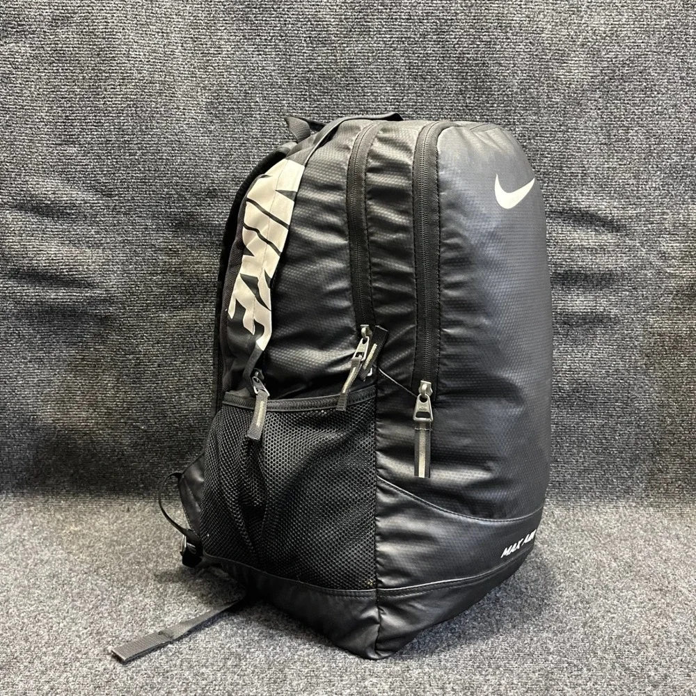 Nike BA4595-067 Max Air Black Polyester Athletic School Work Travel Backpack Bag